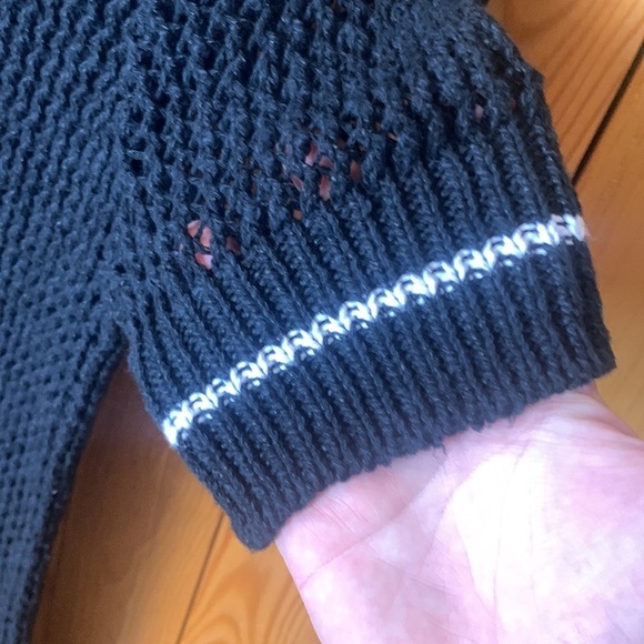 James Perse Black Open Knit Sweater Dress - Picture 5 of 8